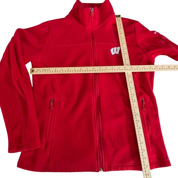 Columbia Wisconsin Badgers Red Fleece Full Zip Jacket Women's L - Picture 4 of 6